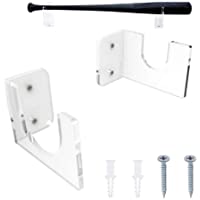 1 Par de Soporte para Bate de Béisbol- Soporte de Pared para Bate de Béisbol- Acrílico Transparente- con Tornillos de…